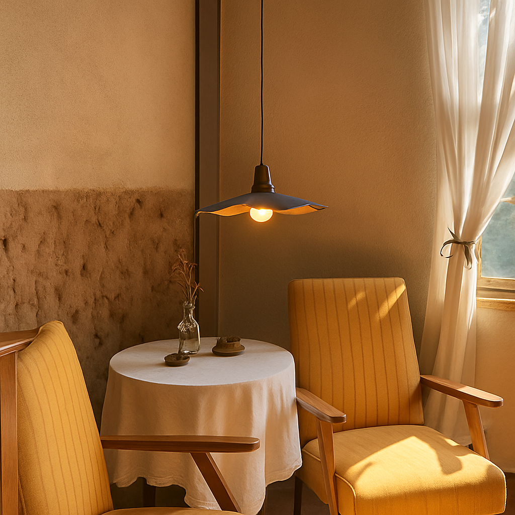lustre vintage wabi sabi pour bar restaurant et loft - vue 4 sur 14