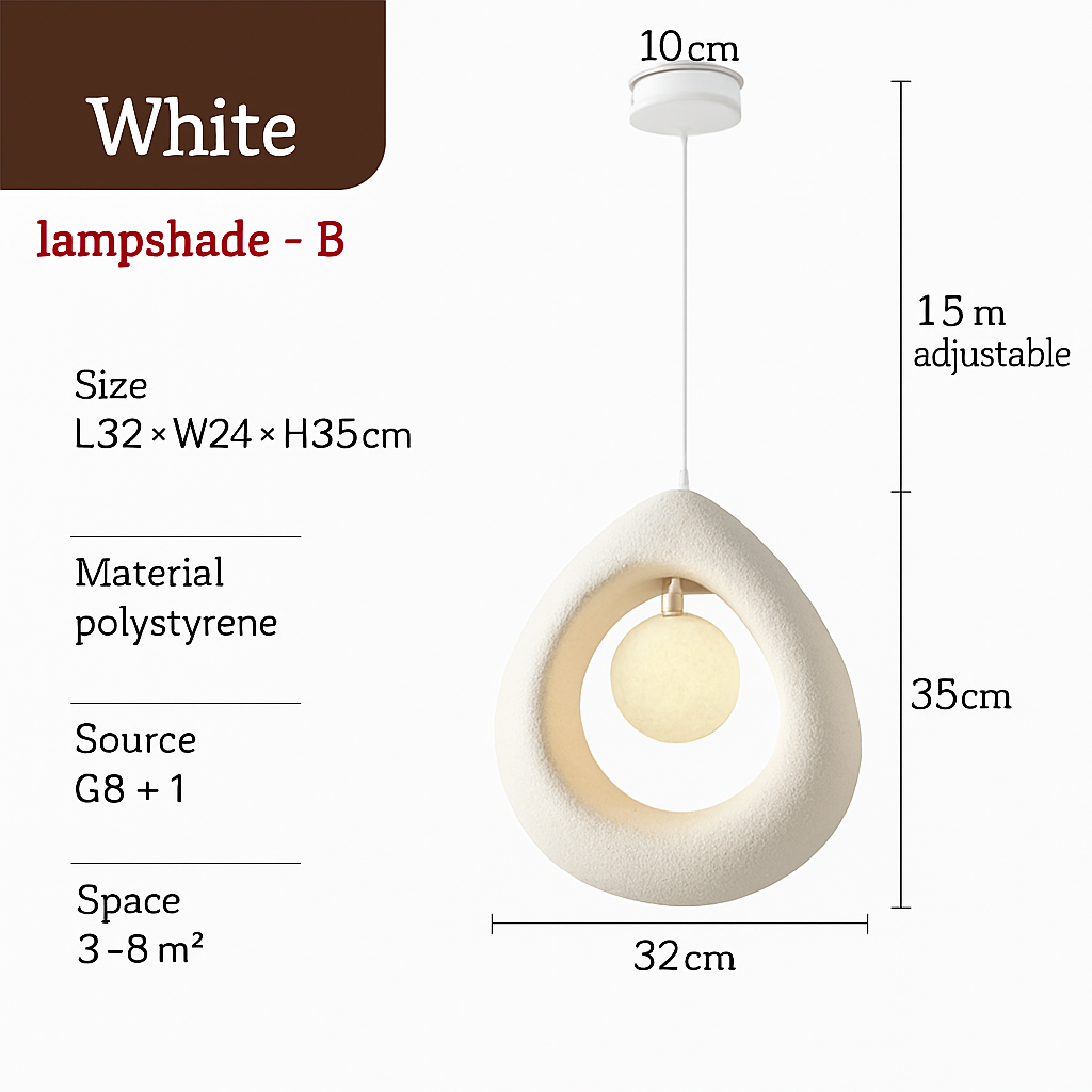 lustre wabi sabi japonais minimaliste led décoratif