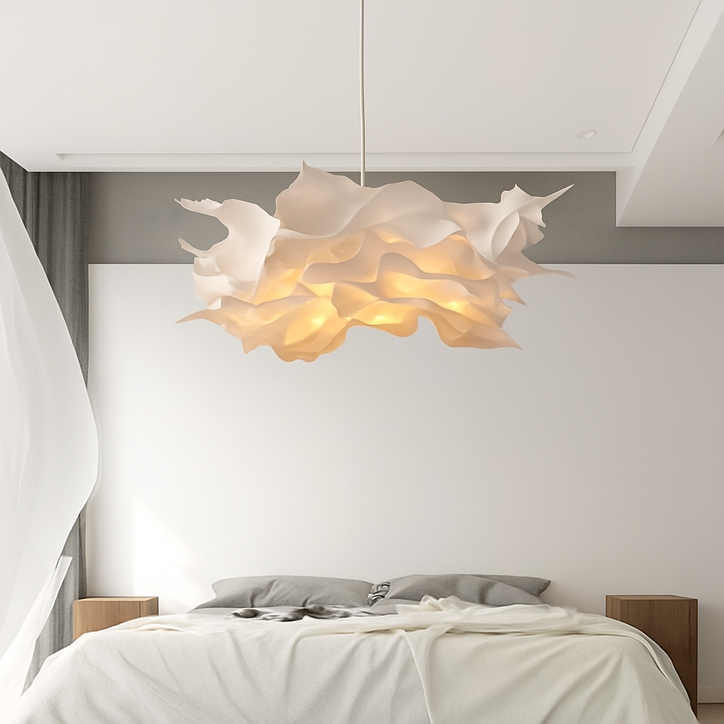 Lustres en papier blanc design fleur - vue 3 sur 7