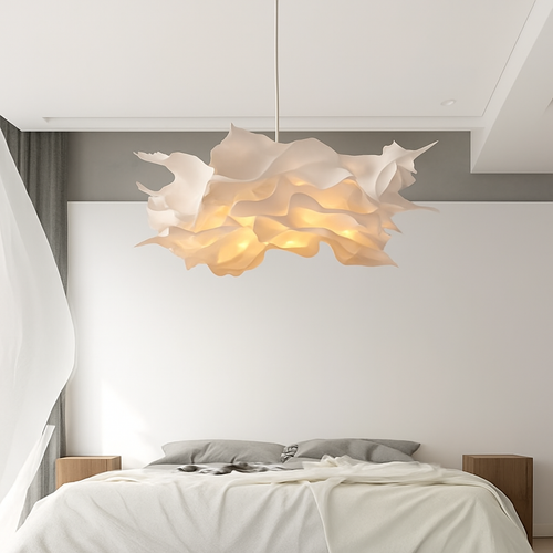 Lustres en papier blanc design fleur - vue 3 sur 7