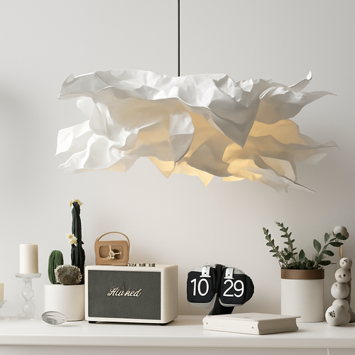 Lustres en papier blanc design fleur - vue 4 sur 7