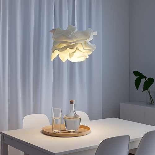 Lustres en papier blanc design fleur - vue 5 sur 7
