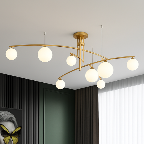 lustres en verre pour barre de suspension cuisine - vue 3 sur 12