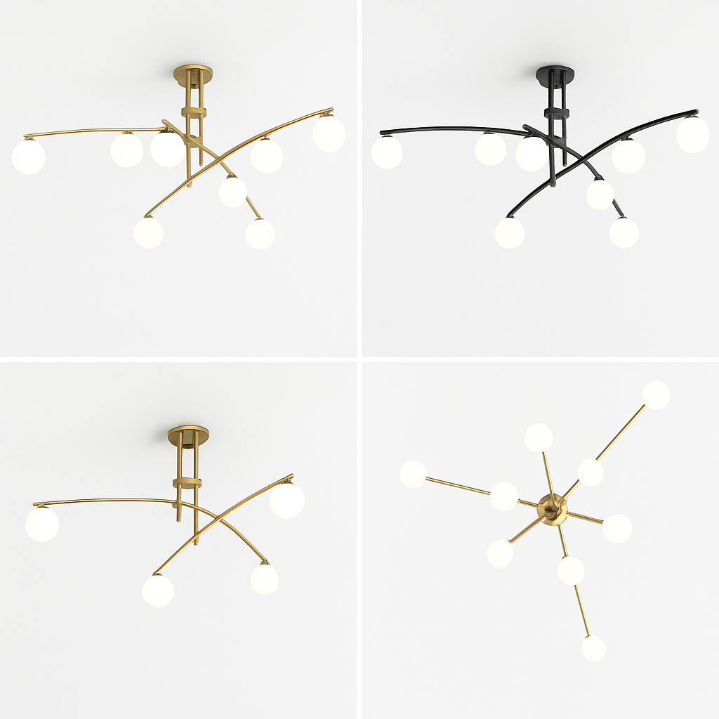 lustres en verre pour barre de suspension cuisine - vue 5 sur 12
