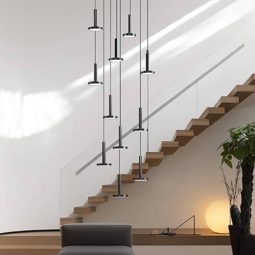 lustres modernes led pour escalier de luxe et cafés - vue 3 sur 16