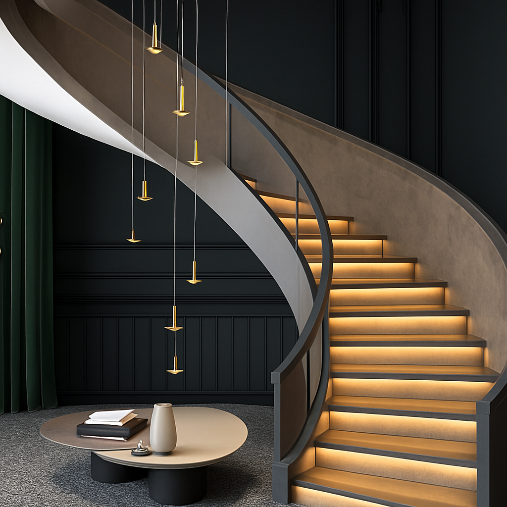 lustres modernes led pour escalier de luxe et cafés - vue 3 sur 16