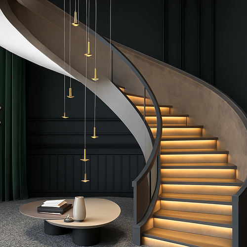 lustres modernes led pour escalier de luxe et cafés - vue 4 sur 16