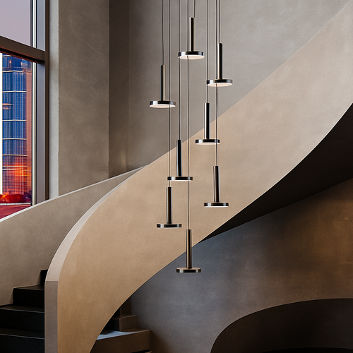 lustres modernes led pour escalier de luxe et cafés - vue 5 sur 16