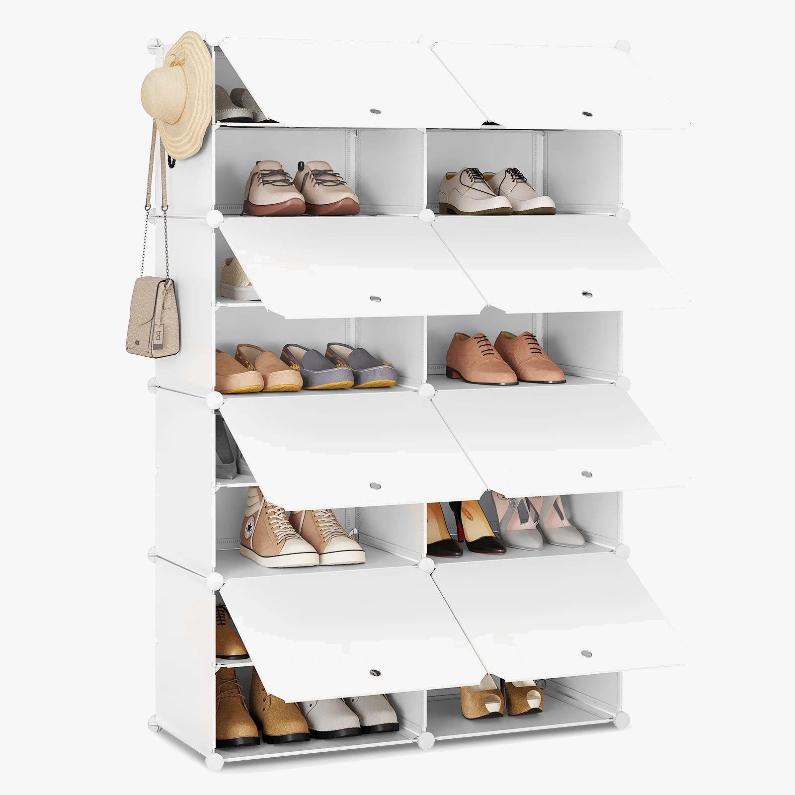 meuble à chaussures compact avec 8 compartiments pour un rangement optimal