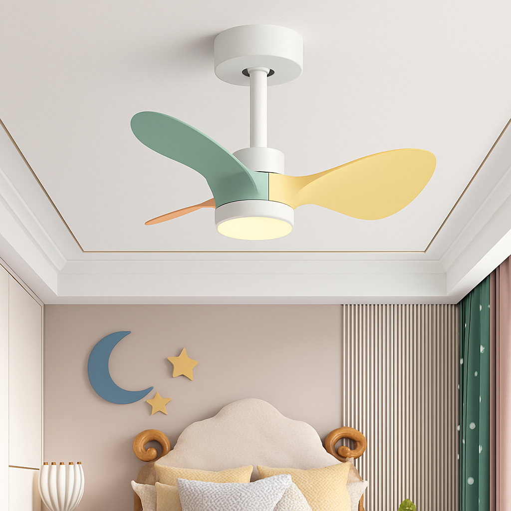 mini ventilateur de plafond moderne avec lumières pour enfants - vue 3 sur 13