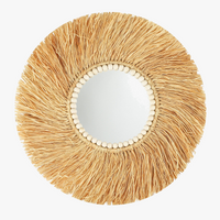 miroir décoratif en perles de bois fait main style bohème