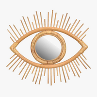 miroir décoratif en rotin en forme d'œil pour intérieur artistique