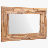 miroir décoratif rectangulaire en teck pour décoration intérieure