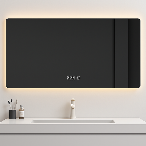 miroir intelligent rectangulaire à écran tactile avec éclairage led - vue 3 sur 10