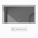 miroir intelligent rectangulaire à écran tactile avec éclairage led