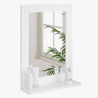 miroir mural moderne avec étagère pour intérieur élégant