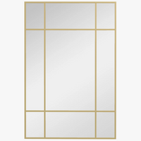 miroir mural rectangulaire avec cadre en métal doré