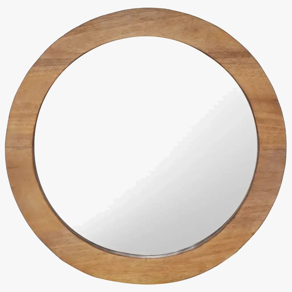 miroir mural rond en teck pour décoration intérieure