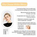 miroir ovale à led intelligent antibuée avec mémoire de lumière