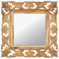 miroir sculpté en bois de manguier pour décoration intérieure