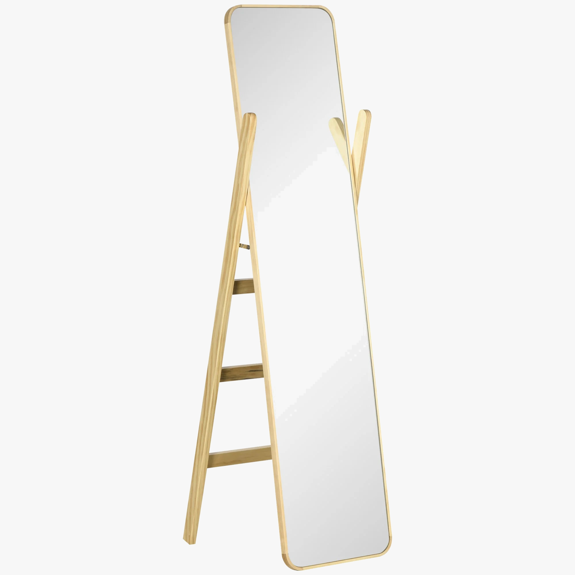 miroir sur pied en bois avec support élégant pour intérieur