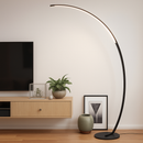 Modern Simple Ledc Shaped Aluminum Floor Lamp, Living Room Next To Sofa, Bedroom, Study, Leisure Fishing Black Floor Lamp