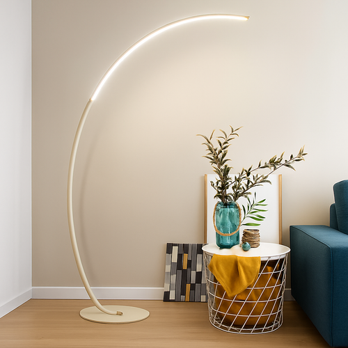 Modern Simple Ledc Shaped Aluminum Floor Lamp, Living Room Next To Sofa, Bedroom, Study, Leisure Fishing Black Floor Lamp - vue 5 sur 7
