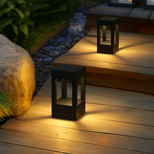 Moderne en aluminium noir extérieur jardin décoration pelouse lampe Villa cour tourisme paysage domaine Rural Led pilier lumières - vue 4 sur 6
