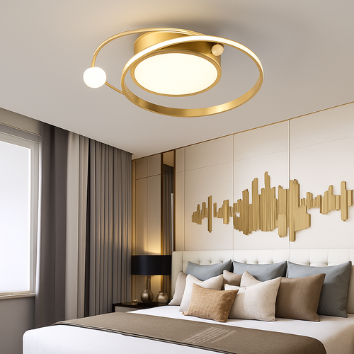 Moderne Led Salon Plafonniers Chambre Cuisine Salle À Manger Décoration Lampe Lustres Nordique Intérieur Maison Lustres Or - vue 6 sur 9