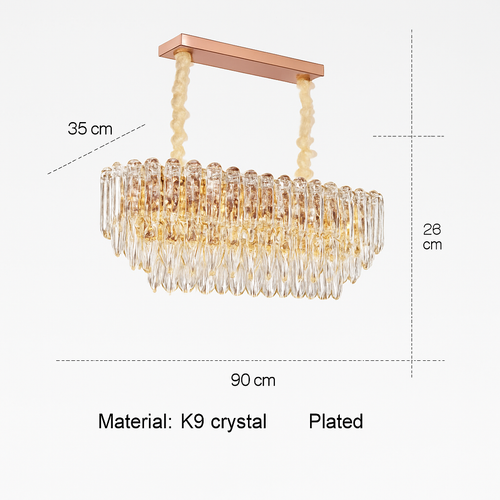 Moderne luxe cristal Led lustres salon décor Led Suspension lampe salle à manger Villa Suspension Luminaire Luminaire - vue 12 sur 18