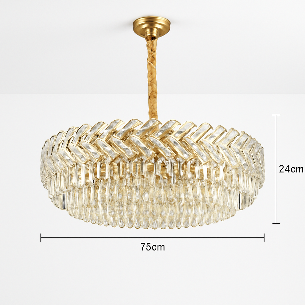 Moderne luxe cristal Led lustres salon décor Led Suspension lampe salle à manger Villa Suspension Luminaire Luminaire - vue 12 sur 18