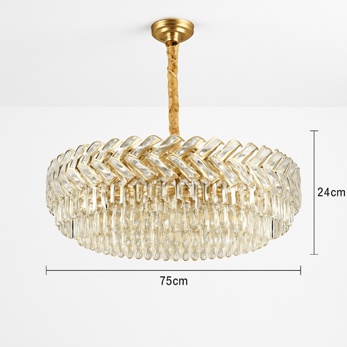 Moderne luxe cristal Led lustres salon décor Led Suspension lampe salle à manger Villa Suspension Luminaire Luminaire - vue 13 sur 18
