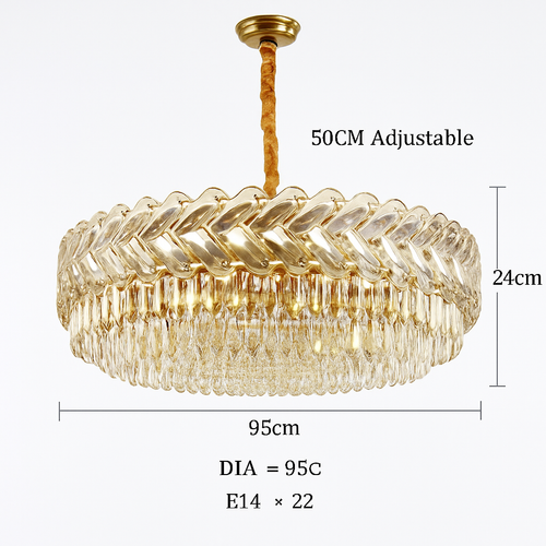 Moderne luxe cristal Led lustres salon décor Led Suspension lampe salle à manger Villa Suspension Luminaire Luminaire - vue 15 sur 18