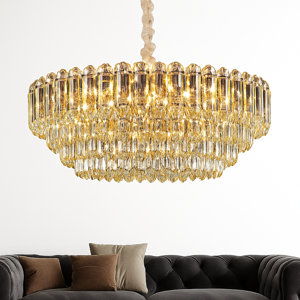 Moderne luxe cristal Led lustres salon décor Led Suspension lampe salle à manger Villa Suspension Luminaire Luminaire - vue 6 sur 18