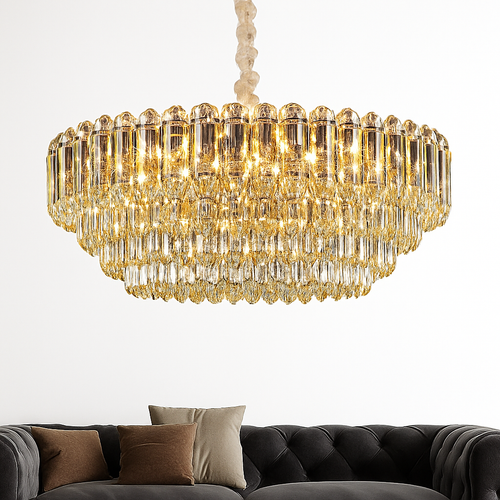 Moderne luxe cristal Led lustres salon décor Led Suspension lampe salle à manger Villa Suspension Luminaire Luminaire - vue 7 sur 18