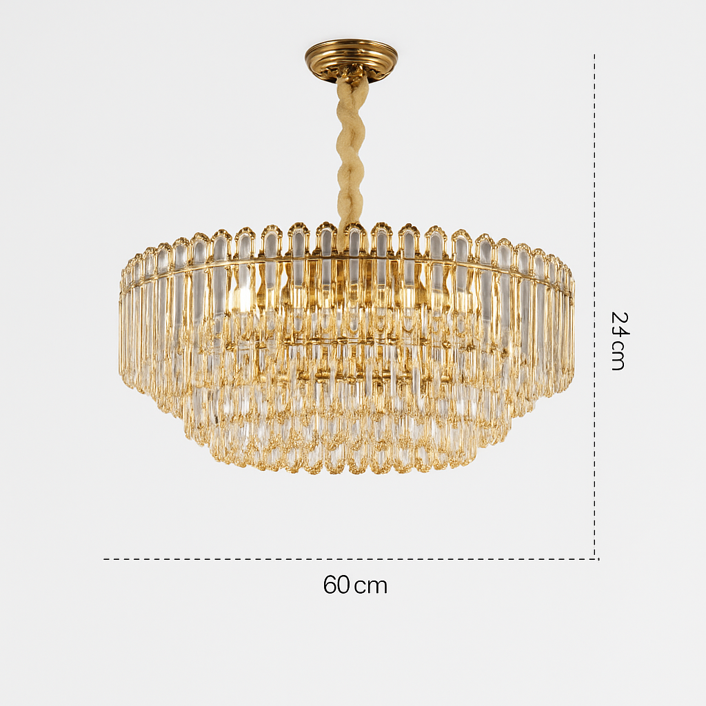 Moderne luxe cristal Led lustres salon décor Led Suspension lampe salle à manger Villa Suspension Luminaire Luminaire - vue 8 sur 18