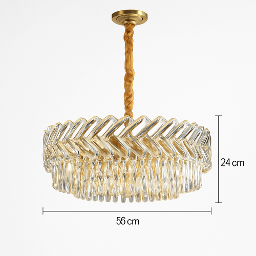 Moderne luxe cristal Led lustres salon décor Led Suspension lampe salle à manger Villa Suspension Luminaire Luminaire - vue 11 sur 18