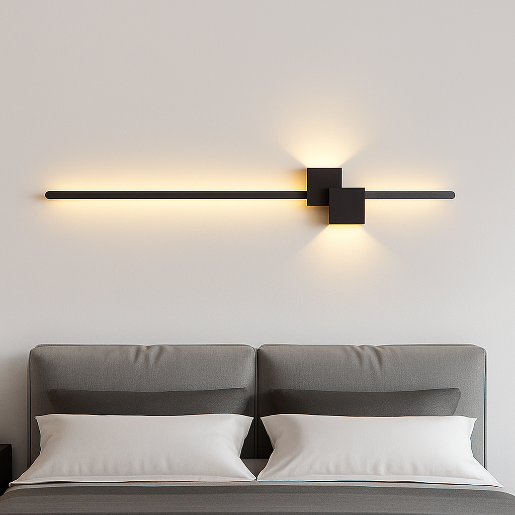 Moderne minimaliste LED intérieur applique ligne lampe longue bande applique murale TV fond mur chambre salon allée couloir lampe - vue 4 sur 15