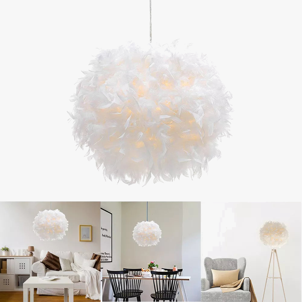 Moderne Nordique Plume Suspension Lumières Lampe À Suspension LED Lustre Vintage Loft Décor Salle à manger Cuisine Maison Luminaires