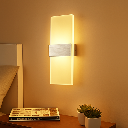Moderne Simple Chambre Chevet Acrylique applique Créative LED rectangulaire ellipse бра décor à la maison luminaria induction applique murale - vue 3 sur 14