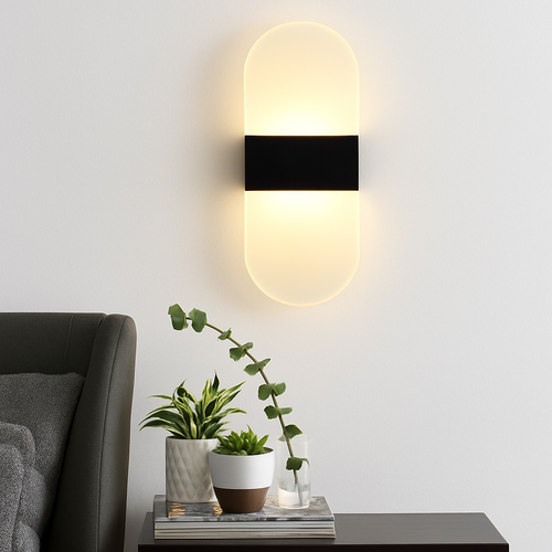 Moderne Simple Chambre Chevet Acrylique applique Créative LED rectangulaire ellipse бра décor à la maison luminaria induction applique murale - vue 5 sur 14