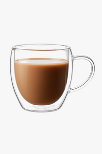 Mug verre borosilicate double paroi anse moderne resistant