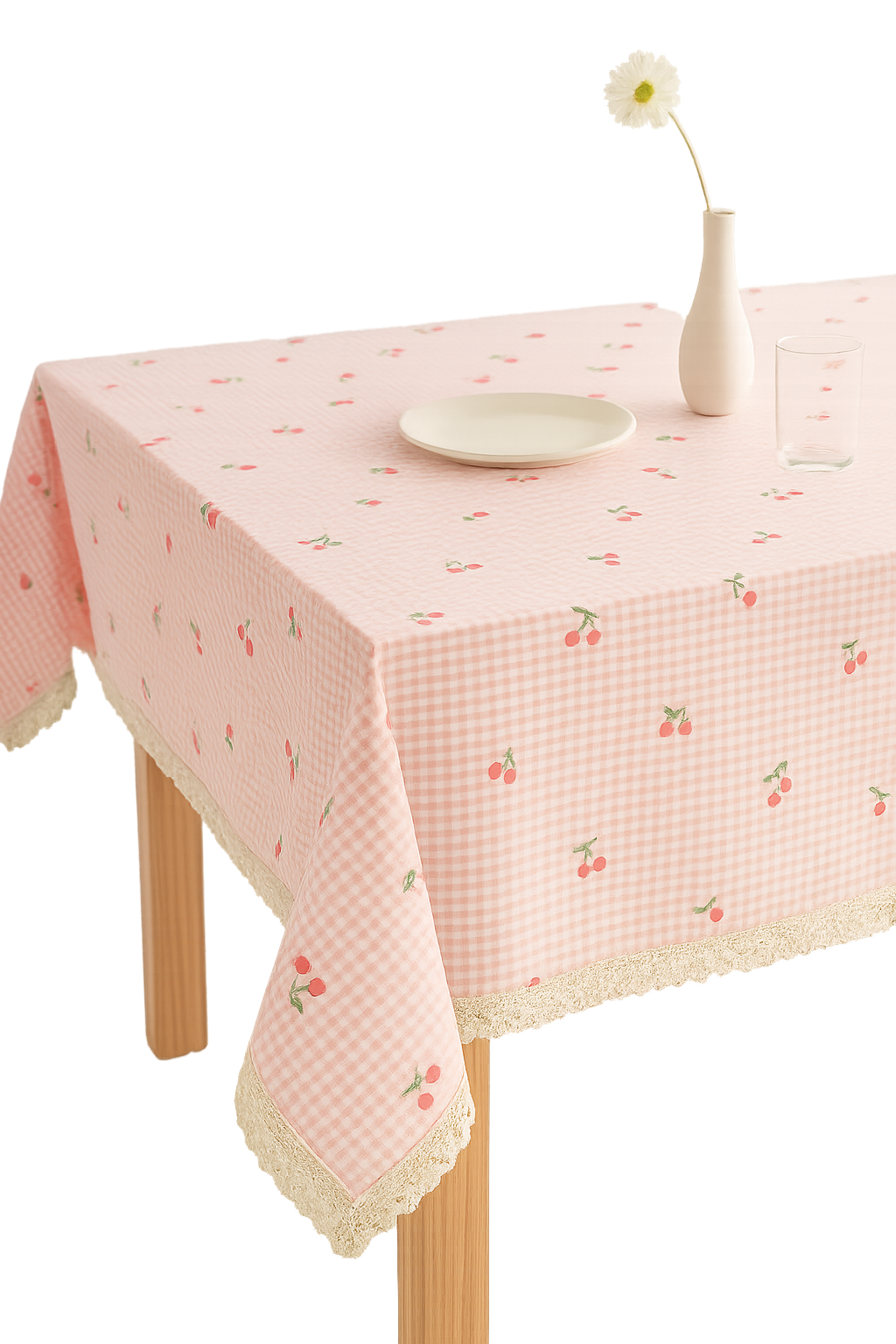 Nappe bohème jacquard épaisse motif carreaux maison cuisine - vue 2 sur 2