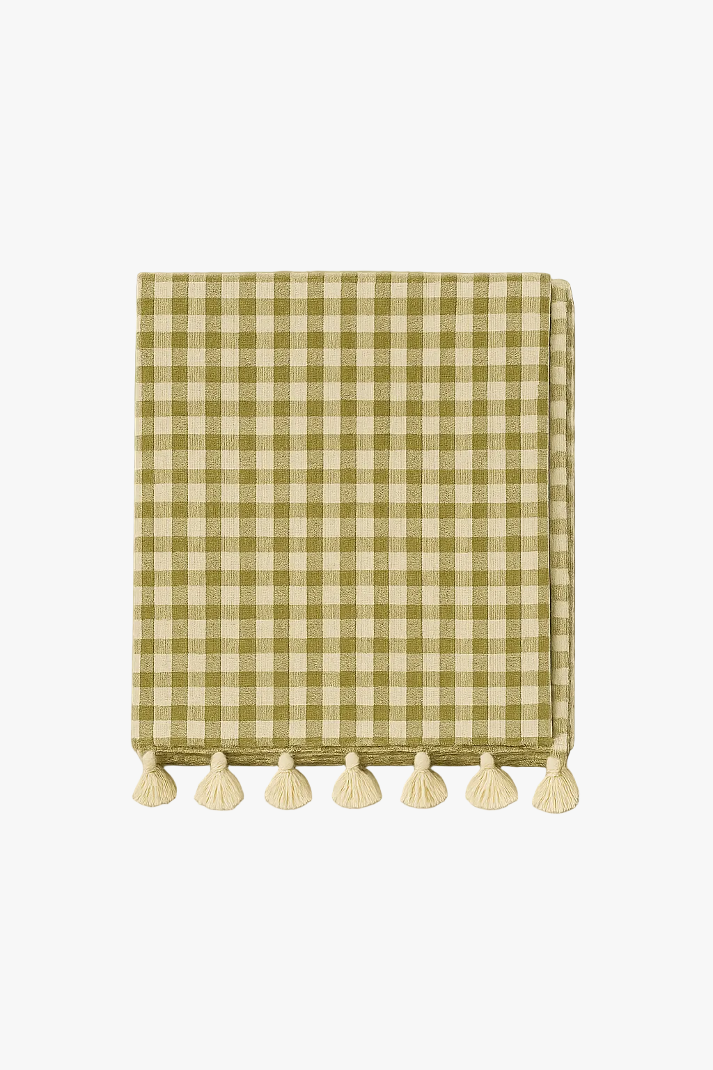Nappe champêtre à carreaux avec pompons décor table