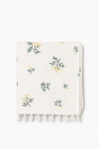 Nappe champetre dentelle marguerite pompons table cuisine maison