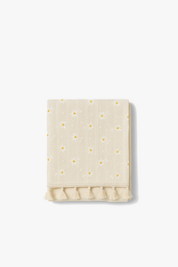 Nappe coton brodée marguerites style coréen table cuisine