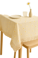 Nappe coton brodée marguerites style coréen table repas