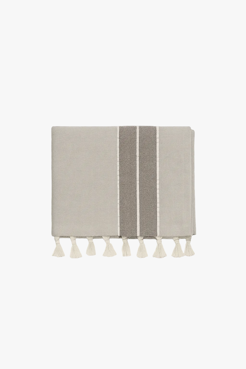 Nappe coton lin imperméable style champêtre rayures pompons