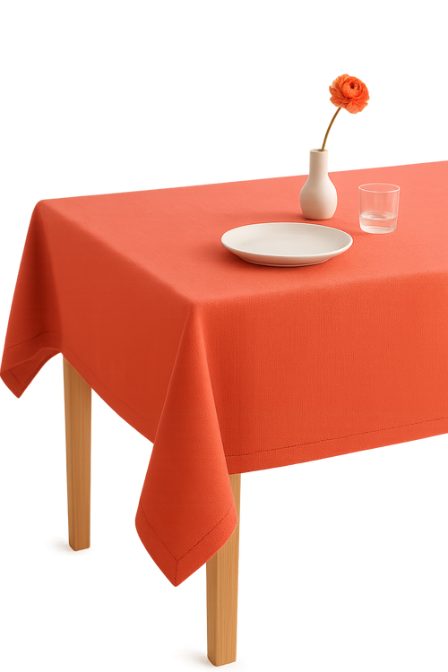Nappe coton lin imperméable style naturel table repas - vue 2 sur 2