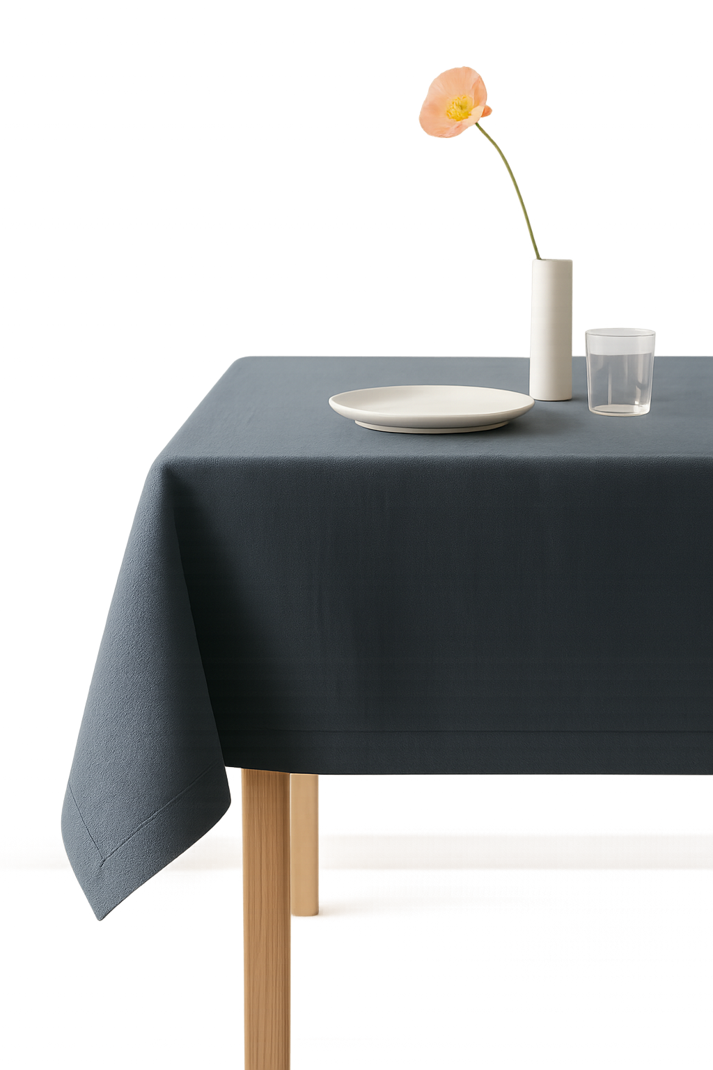 Nappe coton lin imperméable style naturel table repas - vue 2 sur 2